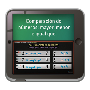 Imagen de apoyo de  Video Ref: 92 - Números y operaciones: Comparación dos números: mayor, menor igual.