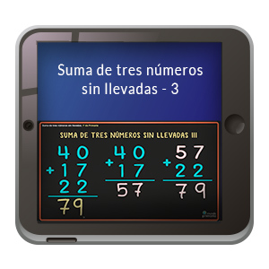 Imagen de apoyo de  Video Ref: 78 - Números y operaciones: Sumar tres números sin llevar-3.