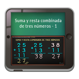 Imagen de apoyo de  Video Ref: 73 - Números y operaciones: Suma y resta combinada de tres números-1.